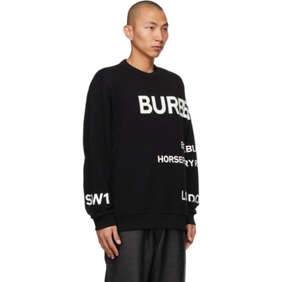 Shop Burberry Black 'horseferry' Sweatshirt