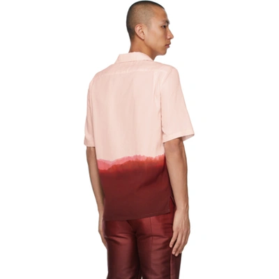 Shop Alexander Mcqueen Pink & Burgundy Gradient Print Short Sleeve Shirt In 5711 Pale Pink/borde