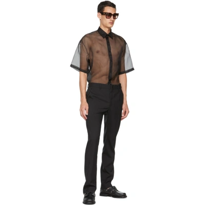 Shop Fendi Black Silk Organza Shirt In F0qa1 Black