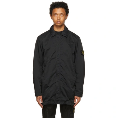 Shop Stone Island Black Nylon Batavia-tc Trench Coat In V0029 Black