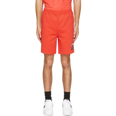 Shop Helmut Lang Red Figure Shorts In Flame