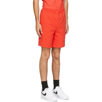 Shop Helmut Lang Red Figure Shorts In Flame