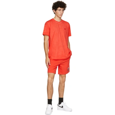 Shop Helmut Lang Red Figure Shorts In Flame