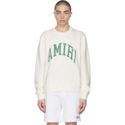 Shop Amiri White Varsity Sweatshirt In Snow