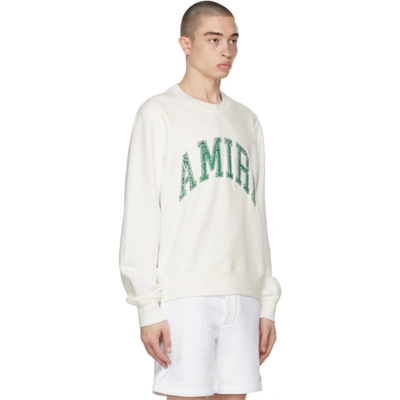 Shop Amiri White Varsity Sweatshirt In Snow