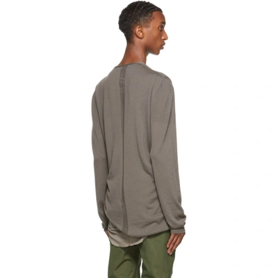 Shop Rick Owens Grey Cashmere Deep V-neck Sweatshirt In 34 Dust