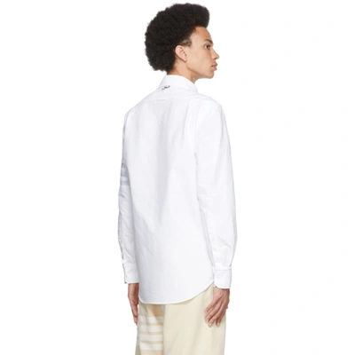 Shop Thom Browne White 4-bar Straight Fit Shirt In 100 White