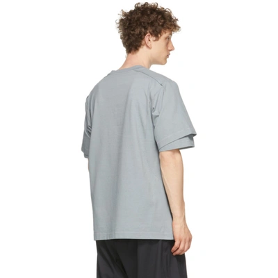 Shop Affix Grey Heavy Jersey Dual Sleeve T-shirt In Silver Grey