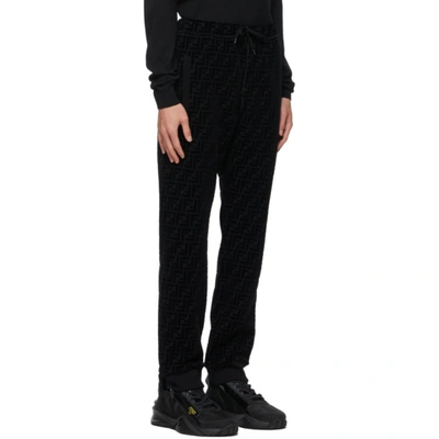 Shop Fendi Black Piqué 'forever ' Lounge Pants In F0abb Black