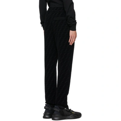 Shop Fendi Black Piqué 'forever ' Lounge Pants In F0abb Black