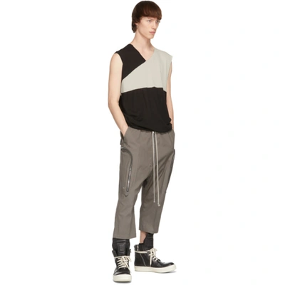 Shop Rick Owens Black & Grey Slip Over Tank Top In 961 Blk/oys