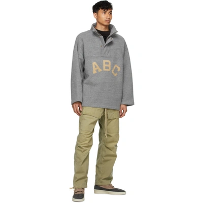 Shop Fear Of God Grey 'abc' Pullover Zip-up Sweater In Dh Grey