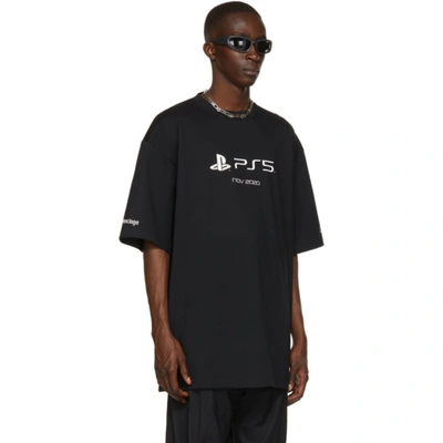 Shop Balenciaga Black Sony Playstation Edition Boxy T-shirt In 1070 Black/white