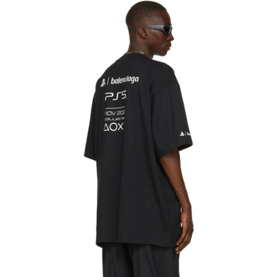 Shop Balenciaga Black Sony Playstation Edition Boxy T-shirt In 1070 Black/white