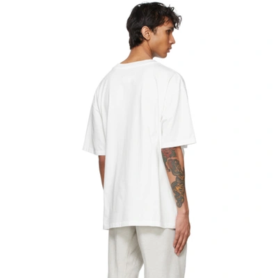 Shop Maison Margiela White Tape Print T-shirt In 101 Off White