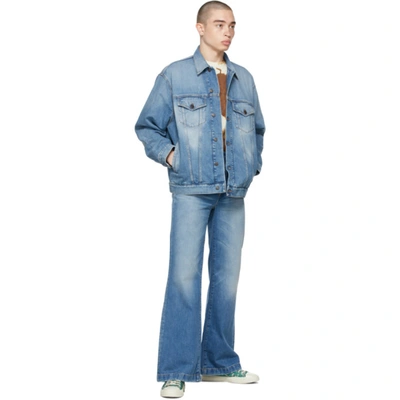 Shop Acne Studios Blue Bootcut Jeans In Mid Blue
