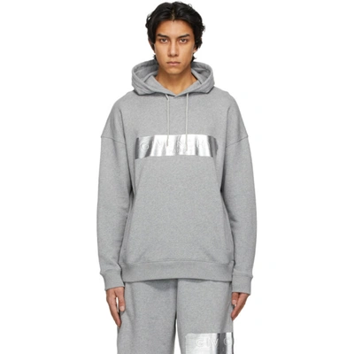 Shop Givenchy Grey Latex Band Hoodie In 055 Light G