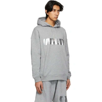 Shop Givenchy Grey Latex Band Hoodie In 055 Light G