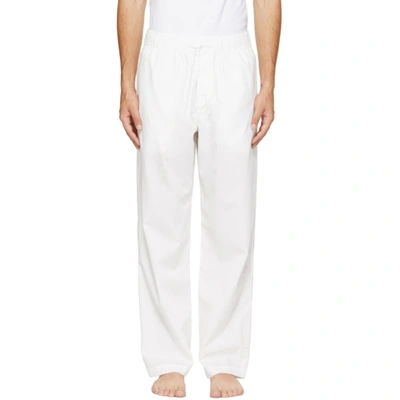 Shop Tekla White Poplin Pyjama Pants In Alabaster White