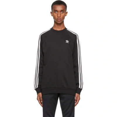 Shop Adidas Originals Black Adicolor Classics 3-stripes Crew Sweatshirt