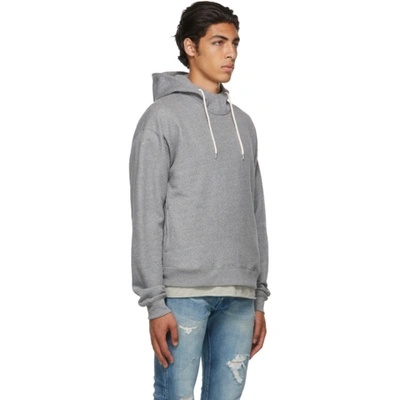 Shop John Elliott Grey Aspen Mock Hoodie In Dark Grey