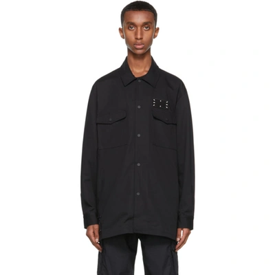 Shop Mcq By Alexander Mcqueen Black Twill Overshirt Jacket In 1000 Darkest Black