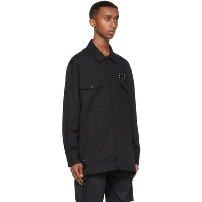Shop Mcq By Alexander Mcqueen Black Twill Overshirt Jacket In 1000 Darkest Black