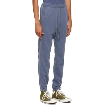 Shop John Elliott Navy Cross Thermal Lounge Pants In Washed Cadet