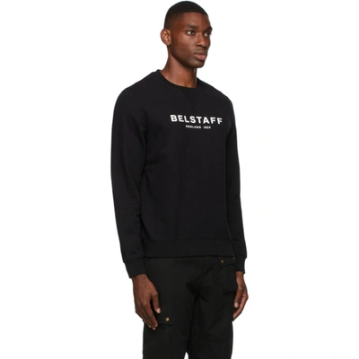 Shop Belstaff Black 1924 Sweatshirt In 9100 Black/white