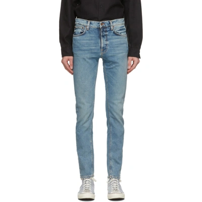 Shop Nudie Jeans Blue Lean Dean Jeans In Loving Twill