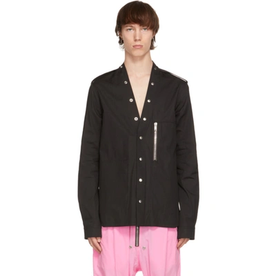 Rick Owens Larry Shirt In Black Viscose | ModeSens