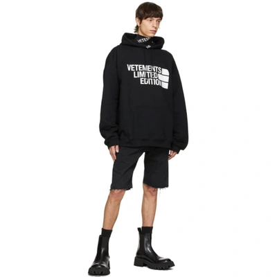 Shop Vetements Black 'limited Edition' Big Logo Hoodie In Black 14619683