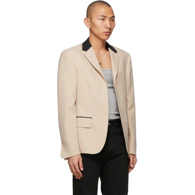 Shop Random Identities Beige Buttonless Blazer