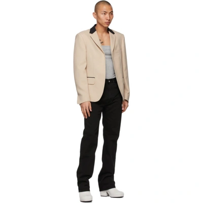 Shop Random Identities Beige Buttonless Blazer