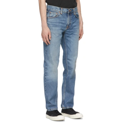 Shop Nudie Jeans Blue Gritty Jackson Jeans In Old Gold