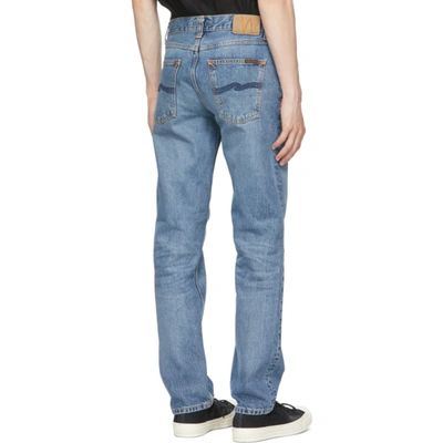 Shop Nudie Jeans Blue Gritty Jackson Jeans In Old Gold