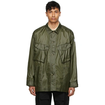 Shop Aïe Green Ripstop Shirt Jacket In Ct078 Olive