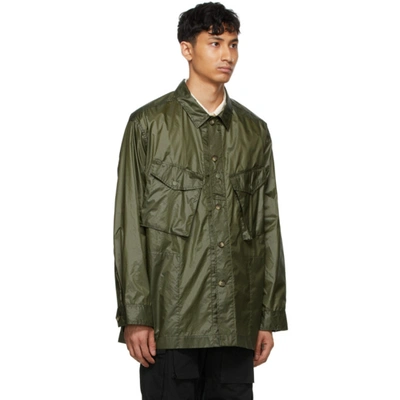 Shop Aïe Green Ripstop Shirt Jacket In Ct078 Olive