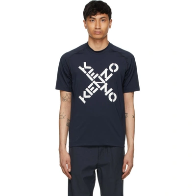 Shop Kenzo Navy Slim-fit Sport Short Sleeve T-shirt