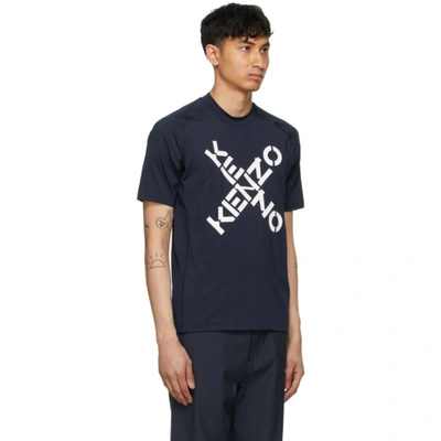 Shop Kenzo Navy Slim-fit Sport Short Sleeve T-shirt