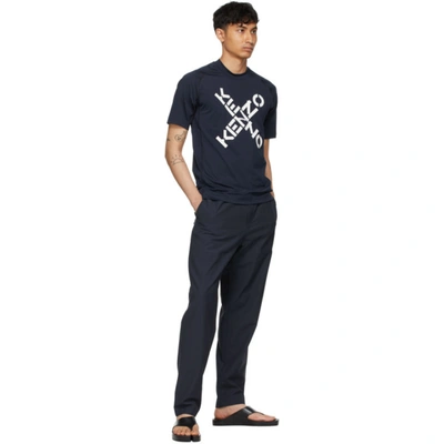 Shop Kenzo Navy Slim-fit Sport Short Sleeve T-shirt