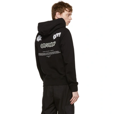 Shop Off-white Black Blur Logo Zipped Hoodie In Black Whit