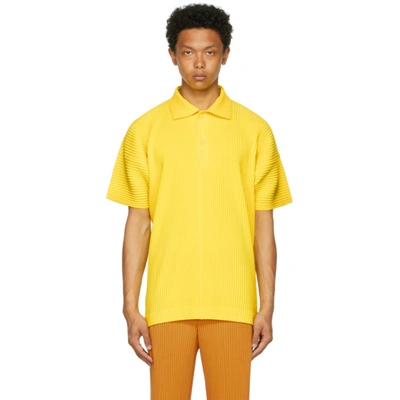 Shop Issey Miyake Yellow Monthly Color May Polo In 51 Lemon Yellow