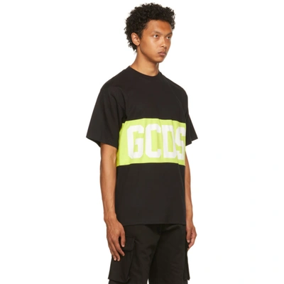 Shop Gcds Black & Green Band Logo T-shirt In Mx Mix