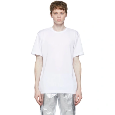 Shop Comme Des Garçons Homme Deux White Jersey T-shirt In 1 White