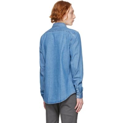 Shop Ps By Paul Smith Blue Denim Happy Shirt In Md Md_wash