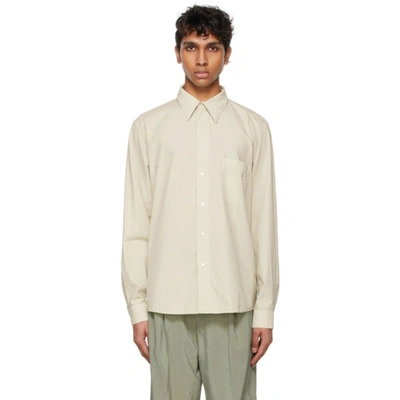 Shop Lemaire Beige Regular Shirt In 911 Lt Pelican Grey