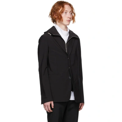 Shop Givenchy Black Nylon Hooded Blazer In 001-black