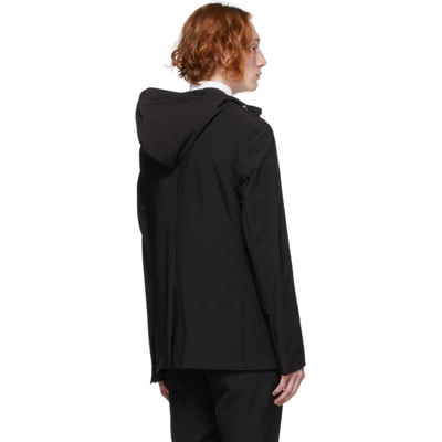 Shop Givenchy Black Nylon Hooded Blazer In 001-black