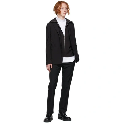 Shop Givenchy Black Nylon Hooded Blazer In 001-black